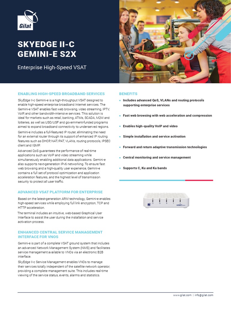 Gilat Product Sheet - SkyEdge II C Gemini e S2X | PDF