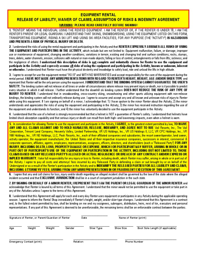 Equipment Rental ROL for Parent_Guardian of Participating Minor PDF