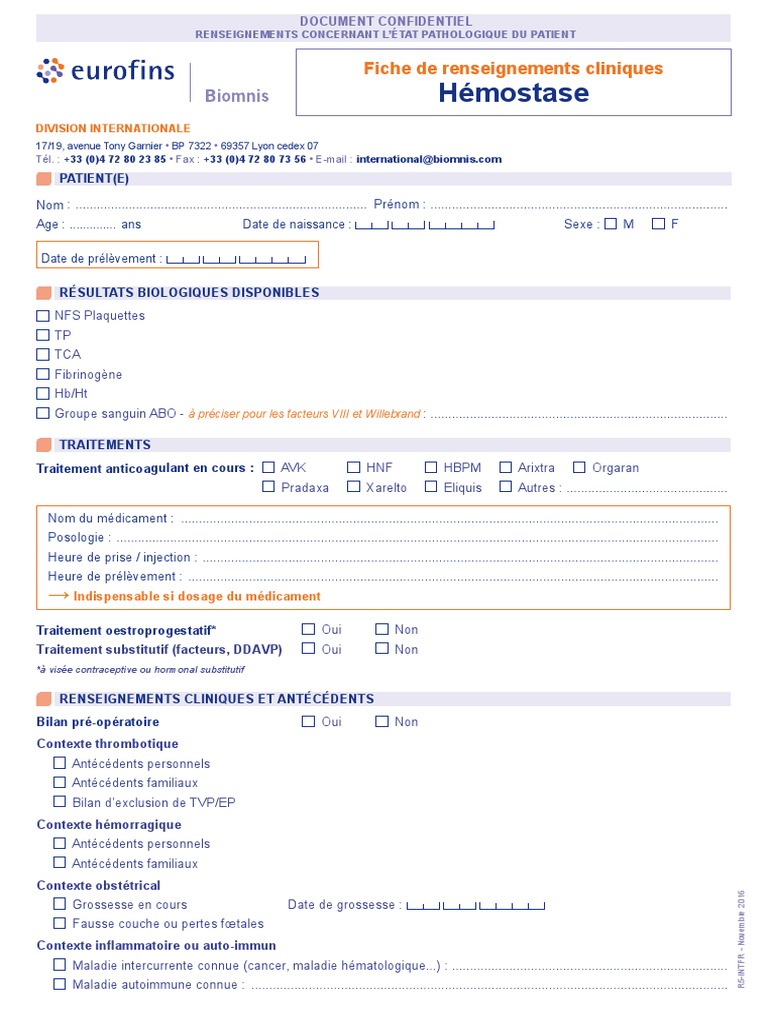 R5 INTFR FRC - Hemostase | PDF | Hémostasie | Maladies et troubles humains