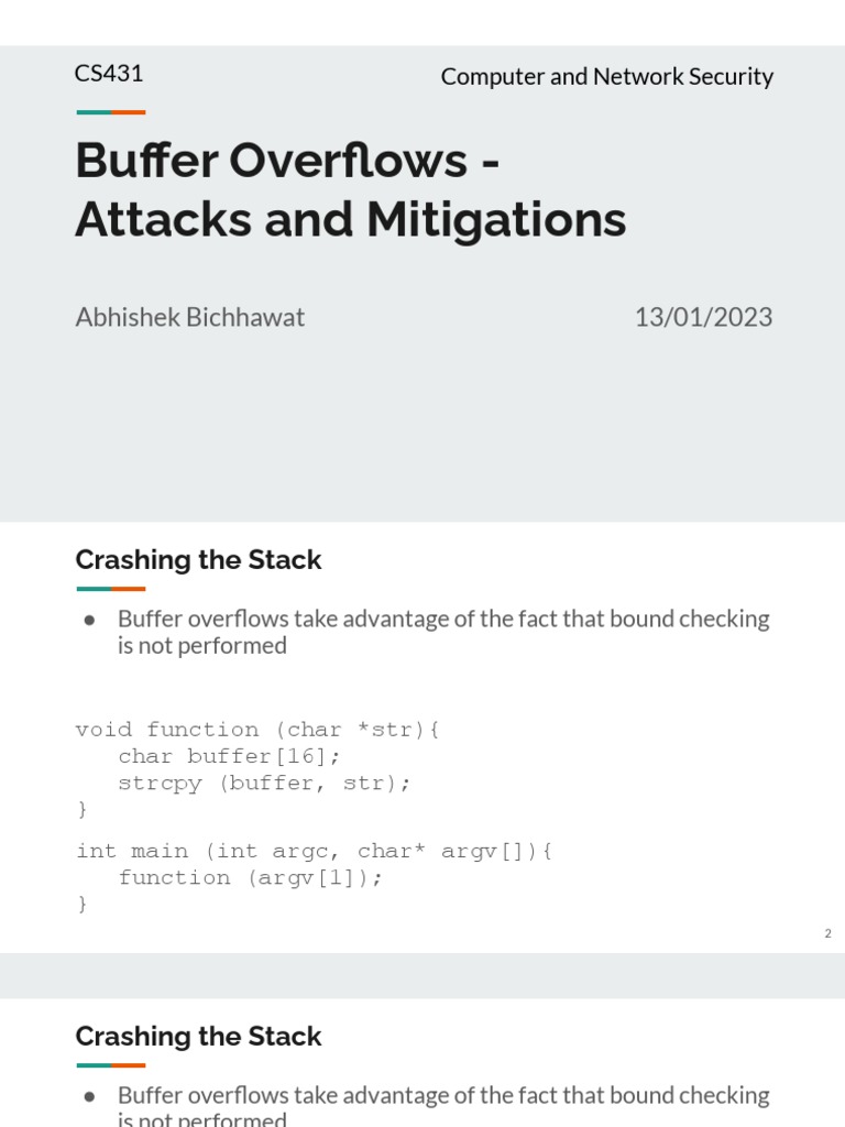 Buffer Overflow Attack Overview | PDF | Computer Architecture ...