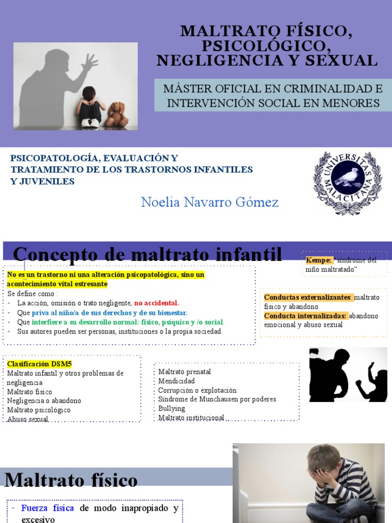 Tipos de Maltrato Infantil y Efectos | PDF | Abuso infantil | Abuso sexual