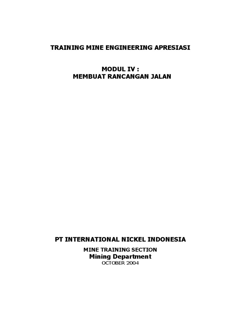 Rancangan Jalan Tambang Efisien | PDF