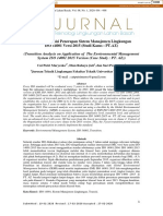 Analisis Transisi Penerapan Sistem Manajemen Lingkungan ISO 14001 Versi 2015 (Studi Kasus: PT - AZ)