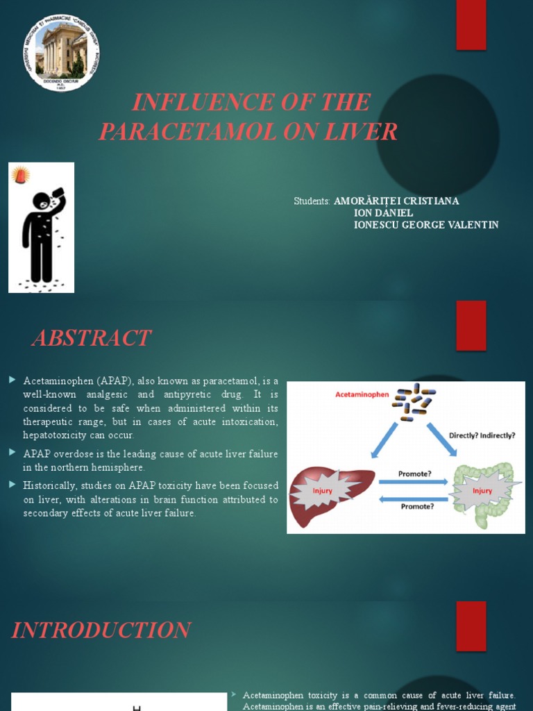 Influence of The Paracetamol On Liver and Brain PDF Drugs Acting On