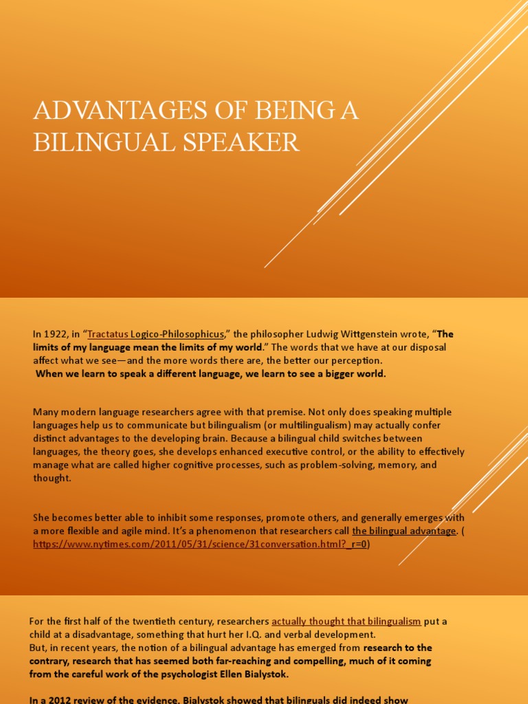 Advantages of being a bilingual speaker pdf multilingualism