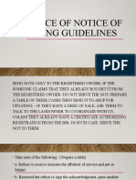 SERVICE OF Notice of taking guidelines