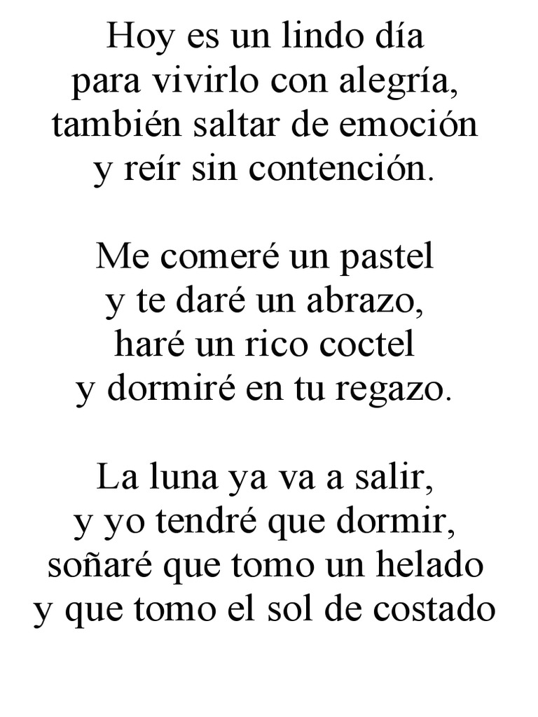 Hoy Es Un Lindo Día Pdf