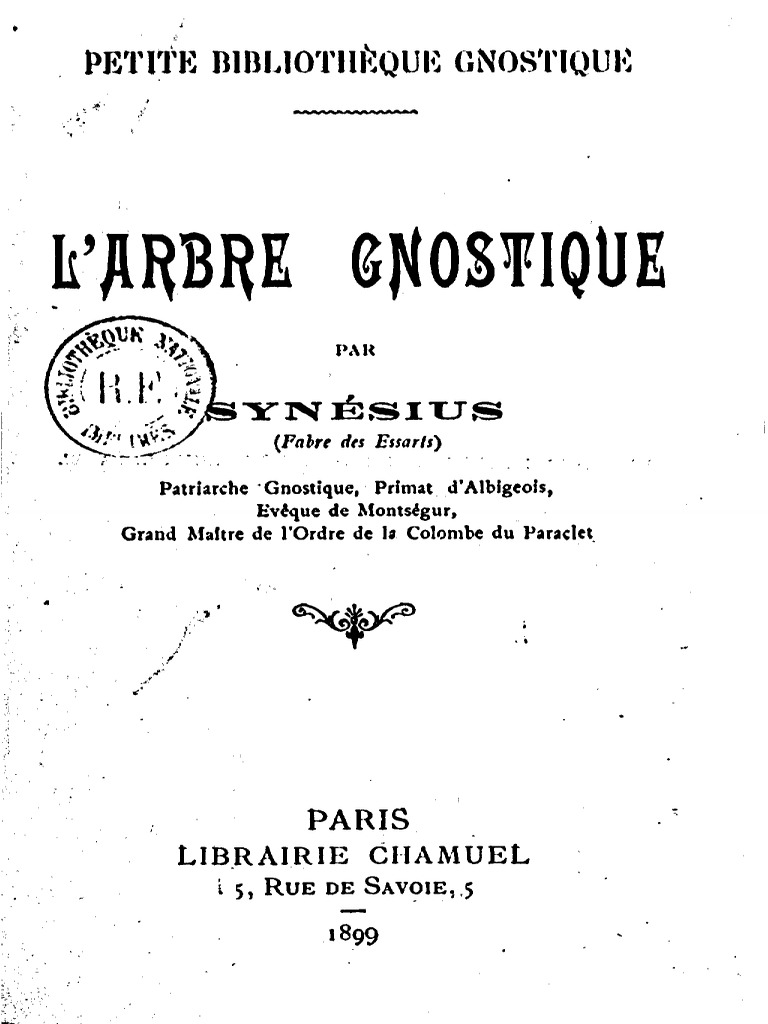 1899 Synesius Arbre Gnostique | PDF | Gnosticisme | Jésus