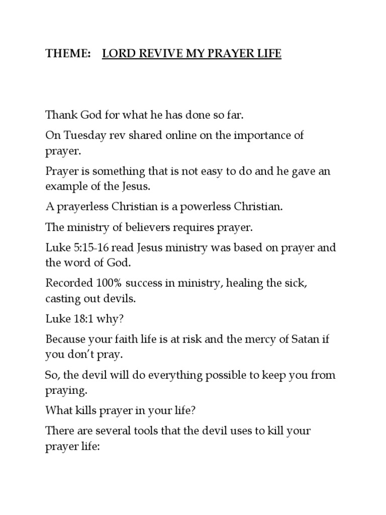 Reviving Your Prayer Life | PDF