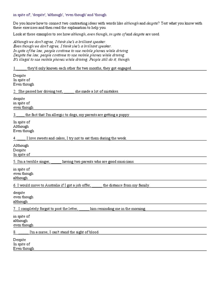Mastering Contrasting Connectors in English | PDF
