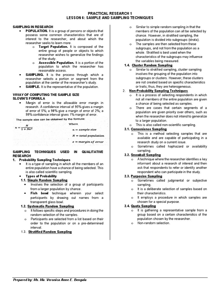 Sampling Techniques in Research | PDF | Sampling (Statistics ...