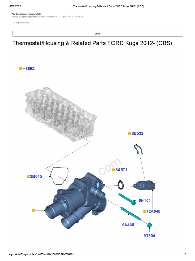 Thermostat_Housing & Related Parts FORD Kuga 2012 (CBS) PDF