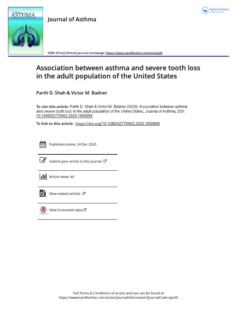 Shah 2020 | PDF | Asthma | Survey Methodology
