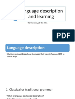 Language Description and Learning