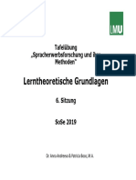 Sitzung 6. Präsentation_Lerntheoretische Grundlagen des Spracherwerbs