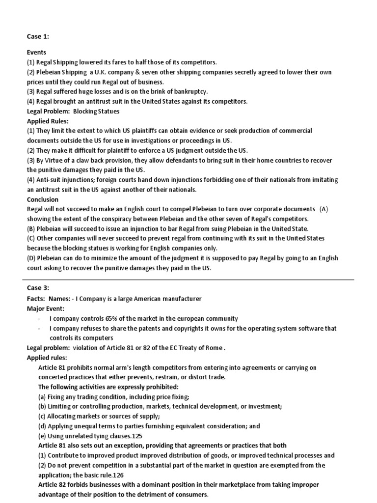 All Cases PDF Competition Law United States Antitrust Law