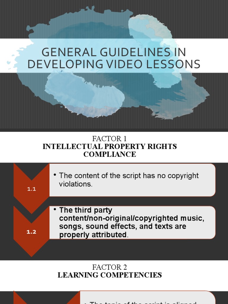 General Guidelines in Developing Video Lessons | PDF