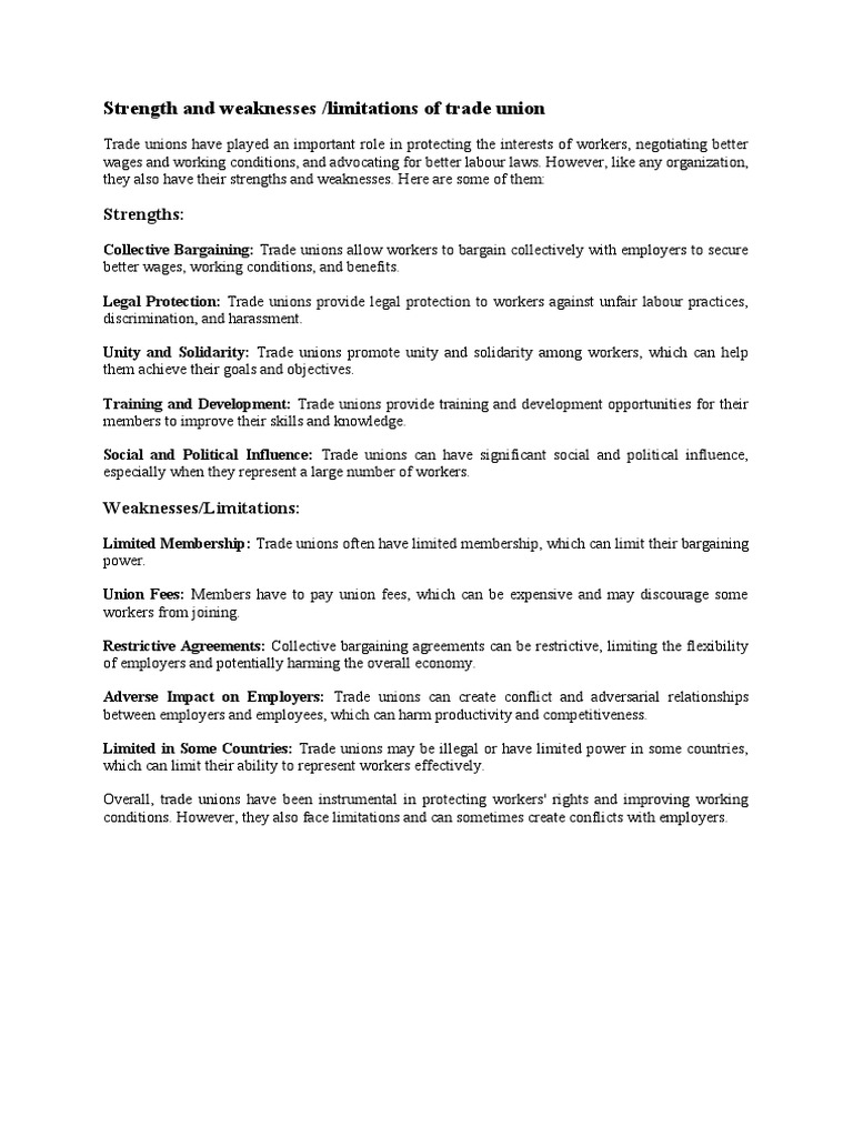 Strength and Weaknesses PDF