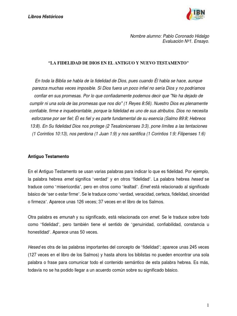 La Fidelidad de Dios en la Biblia | PDF | Salmos | Jesús