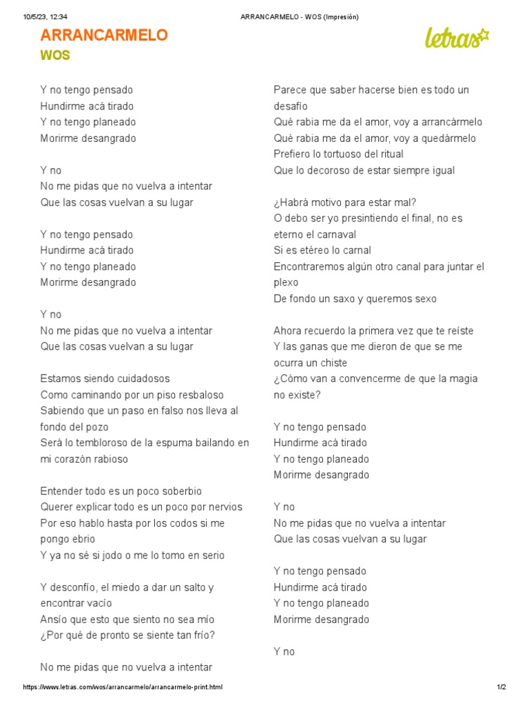ARRANCARMELO - WOS (Impresión) | PDF