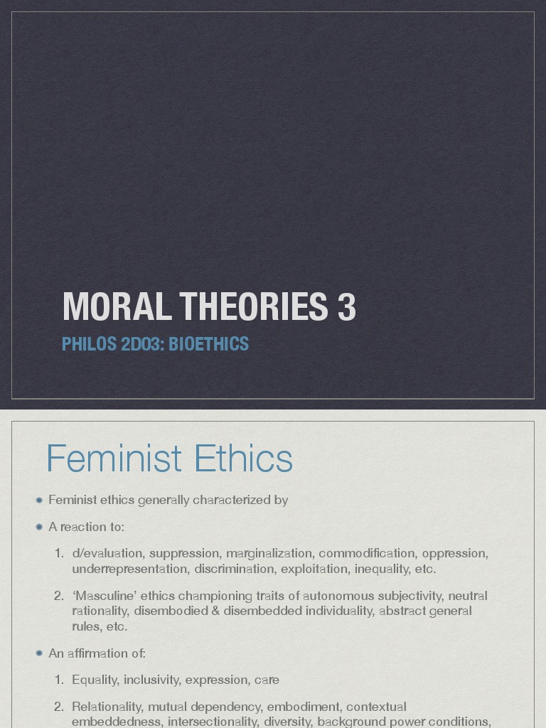 Moral Theories 3 Philos 2D03 Bioethics PDF Social Equality Autonomy