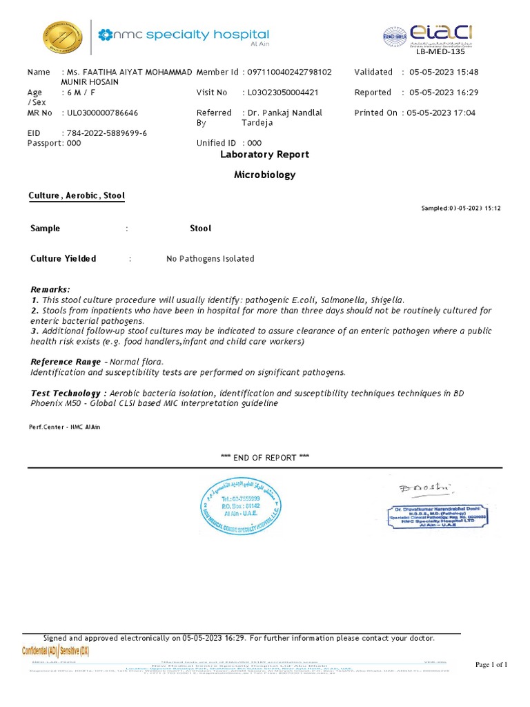 Culture, Aerobic, Stool PDF