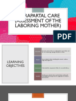 Intrapartal Care (Assessment of The Laboring Mother)