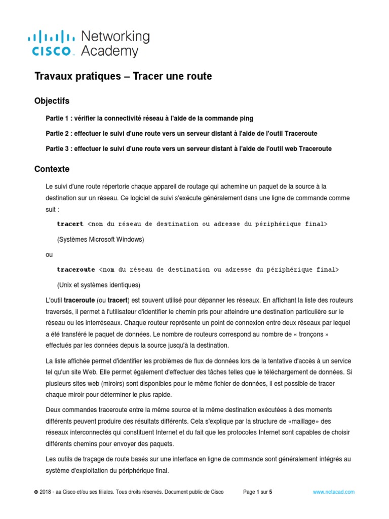 Suivi de route avec Traceroute et Ping | PDF | Internet | Internet et Web