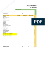 Planilla Presupuesto Familiar