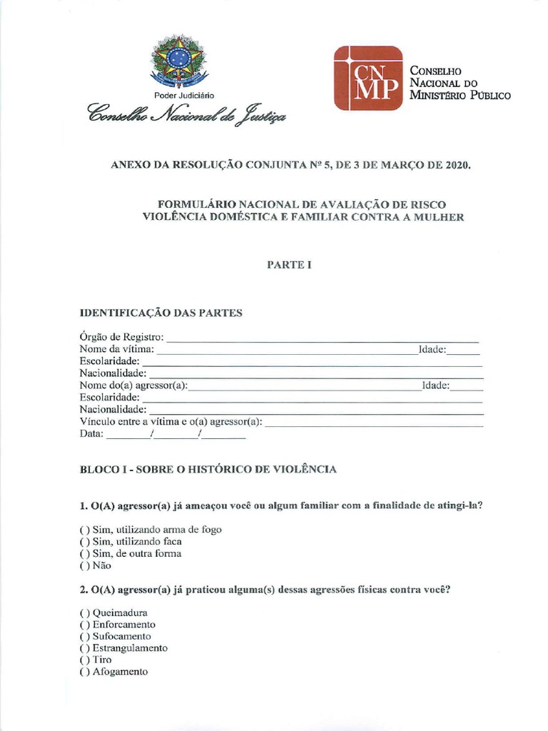 Formul rio nacional de avalia o de risco pdf