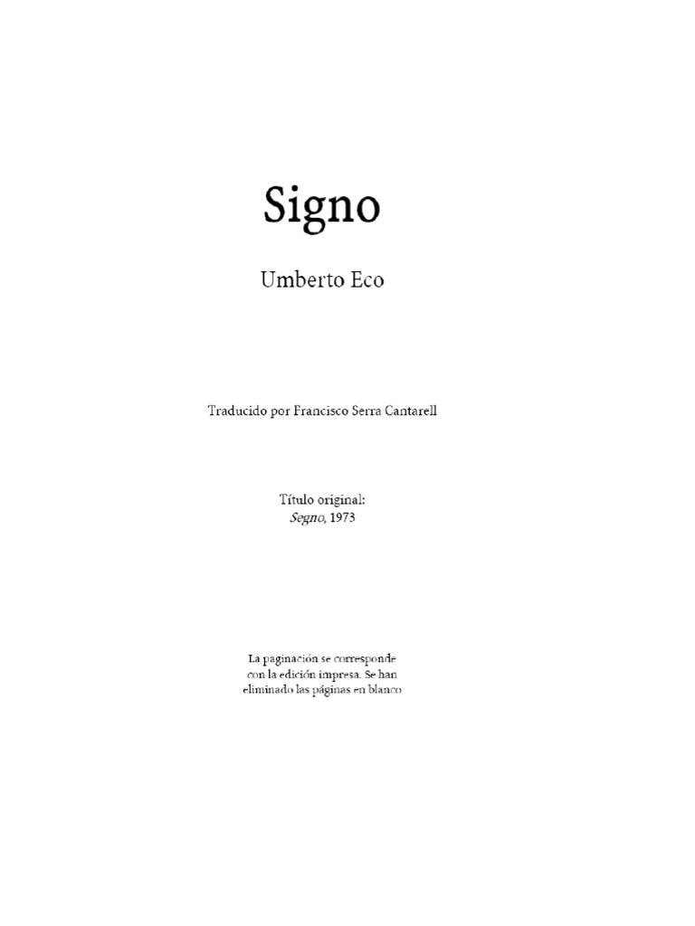 ECO, Signo, Proemio | PDF
