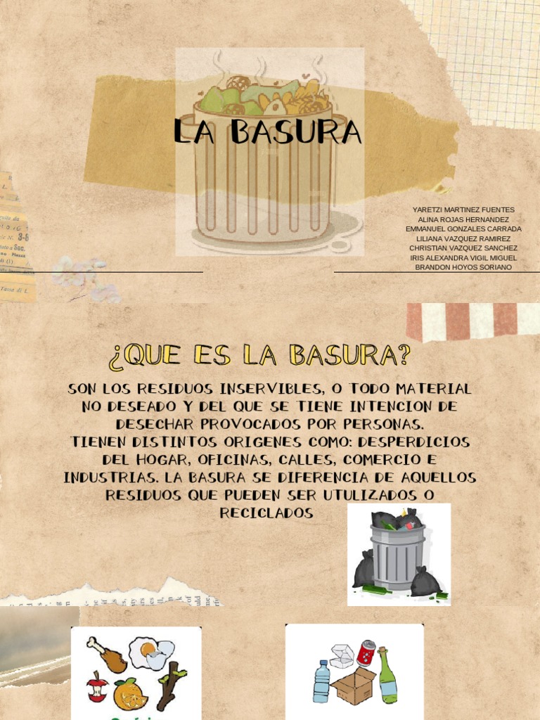 Tipos y Manejo de la Basura | PDF | Residuos | Reciclaje