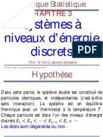 Physique Statistique - Chapitre 3-Systemes À Spectre Discret D'energie