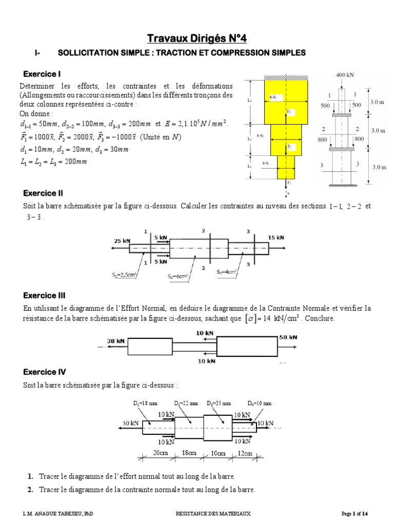 Sollicitations en RDM : Traction et Compression | PDF | Résistance des ...