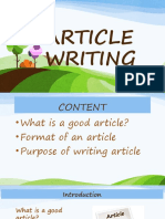 Article Writing Cbse 12