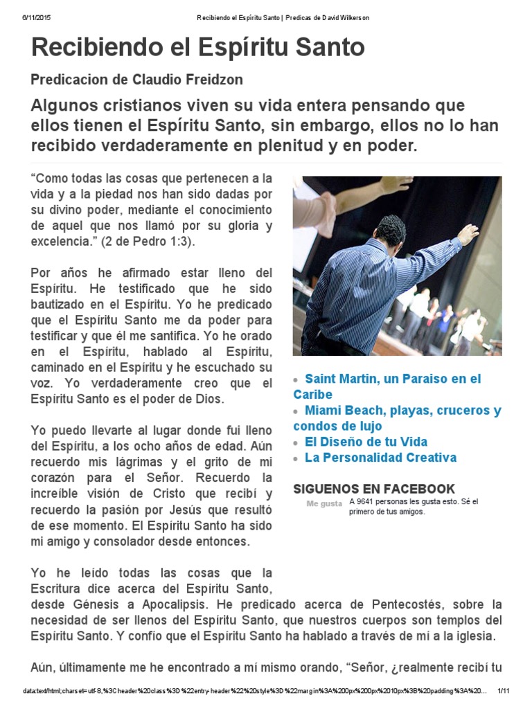 Poder del Espíritu Santo en la Fe | PDF