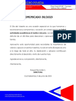 Comunicado 39 - Suspensión de Clases