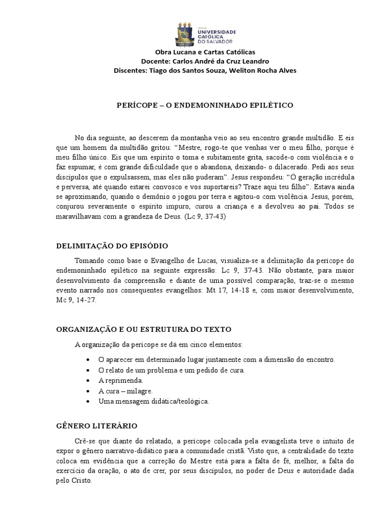PERÍCOPE | PDF | Jesus | Oração