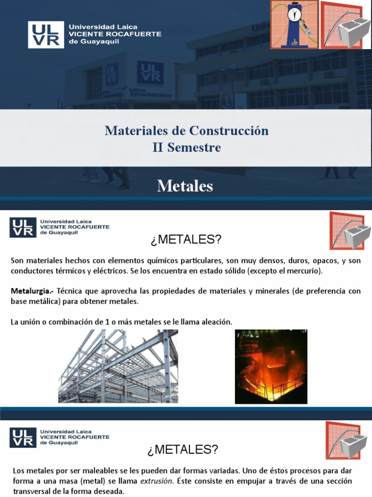 Metales en Construcción: Usos y Propiedades | PDF