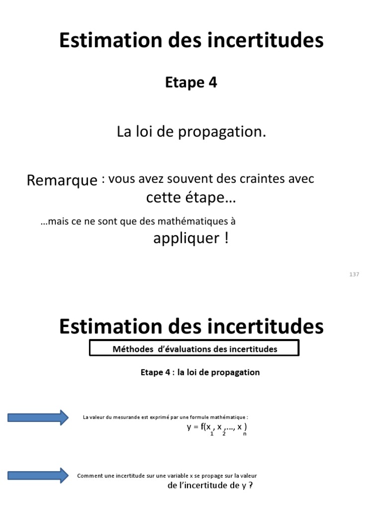 Loi de propagation des incertitudes | PDF | Méthodes et références ...