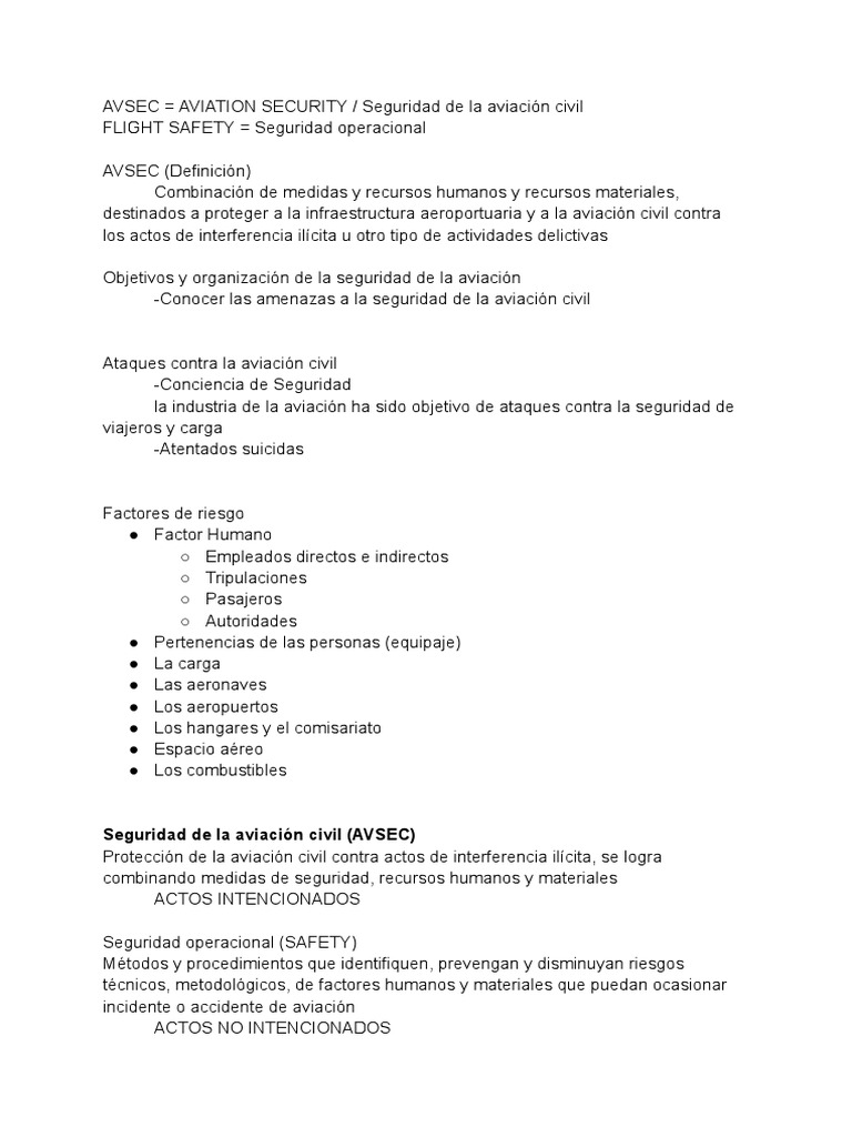 Curso Avsec 2021 Descargar gratis PDF Aeropuerto Aviación