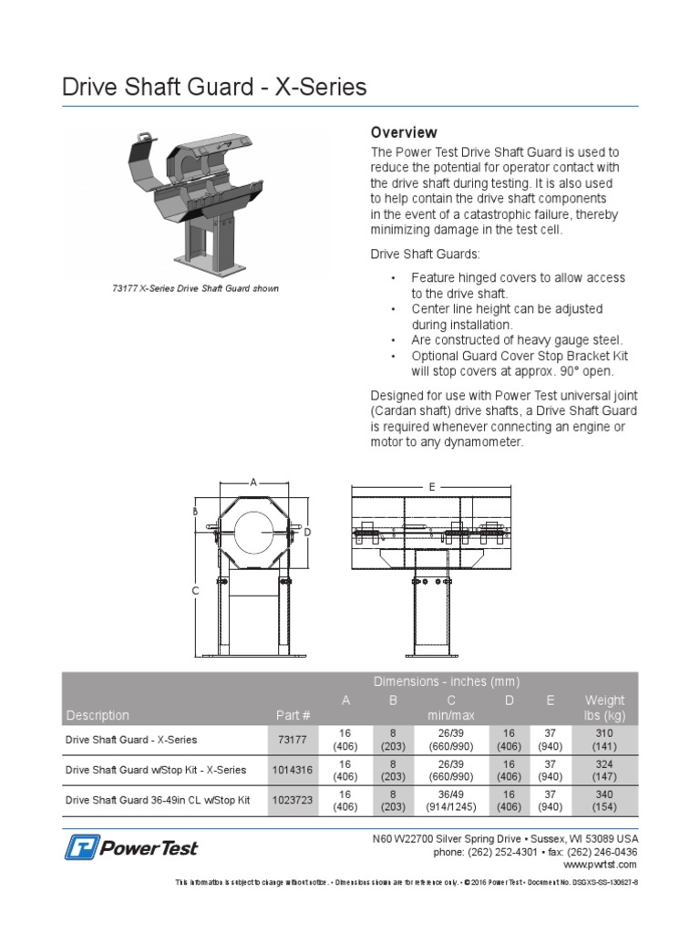 Drive Shaft Guard XSeries PDF