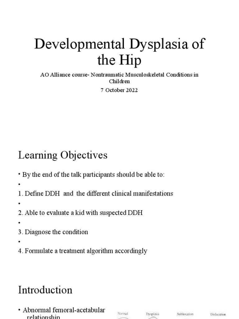 Developmental Dysplasia of The Hip PDF Hip Clinical Medicine