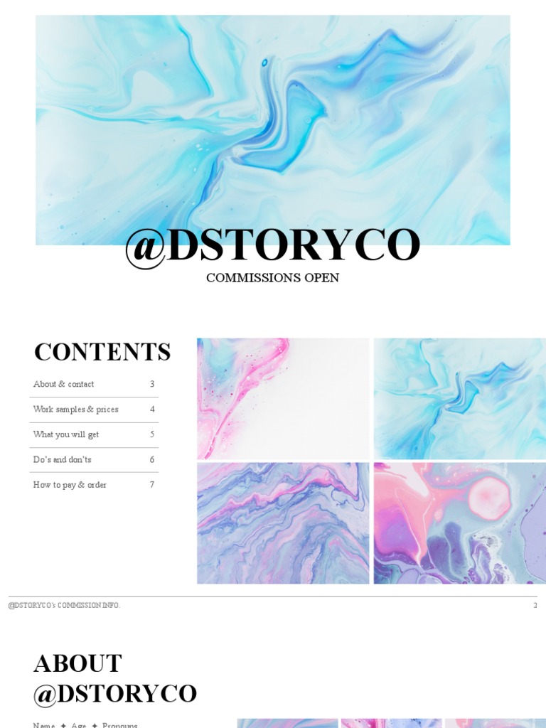 Artist Commission Template PDF