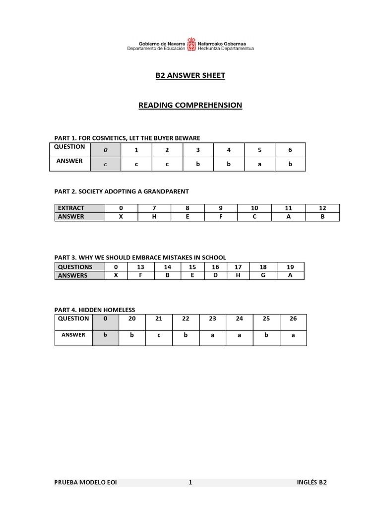 B2 English Test Model with Answers | PDF