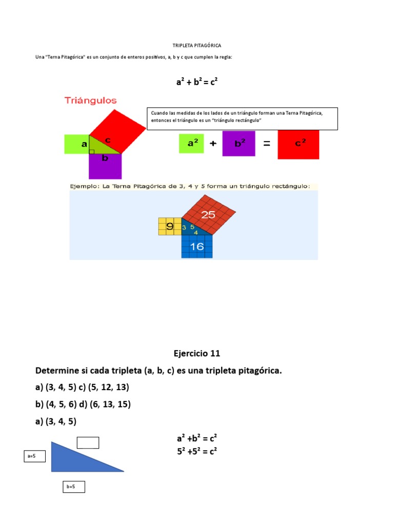 Tripleta Pitagórica | PDF | Métodos y materiales de enseñanza