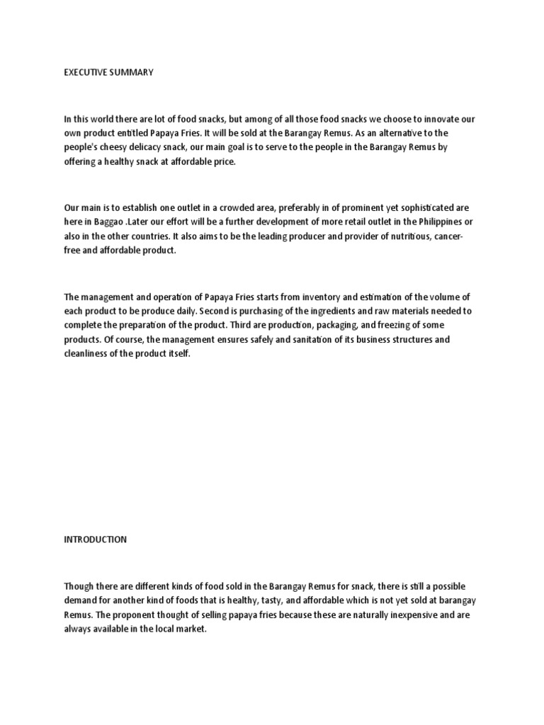 Business Plan | PDF | Food And Drink | Foods