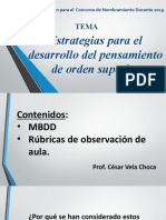 ESTRATEGIAS PARA DESARROLLAR EL PENSAMIENTO DE ORDEN SUPERIOR