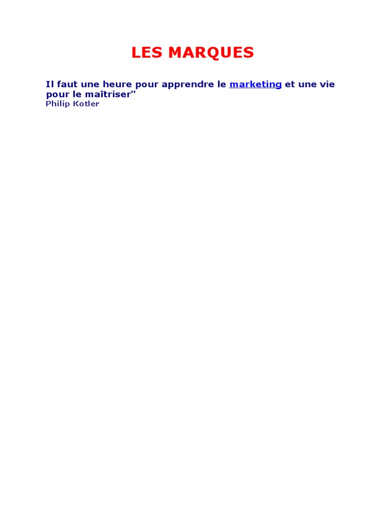 Comprendre le concept de marque | PDF