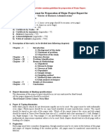 Format of Project Report - MBA IV Sem 2023
